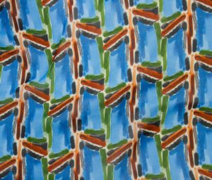 45185-03 Silky Crepe Prt-Blue Multi