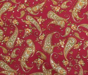 43054-13 Georgette Prt-Burgundy/Orange