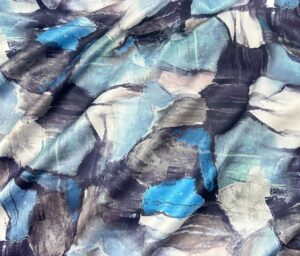 46583-02 Hi Multi Chiffon imprimé digital-Bleu/Gris