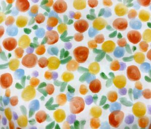 47052-01 Poppy Poplin Digital print-Ecru/Orange