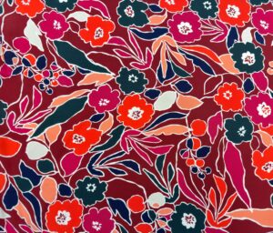 47063-01 Digital picasso poplin-Rust/Fuchsia