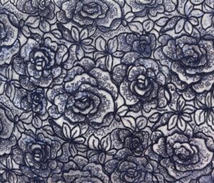 47204-04 Roses Embroidery-Navy