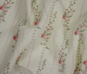 47551-07 Heirloom Blooms Double Gauze-Ivory/Pink