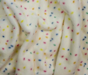 47568-01 Faux Fur Birthday Cake-Cream/Multi