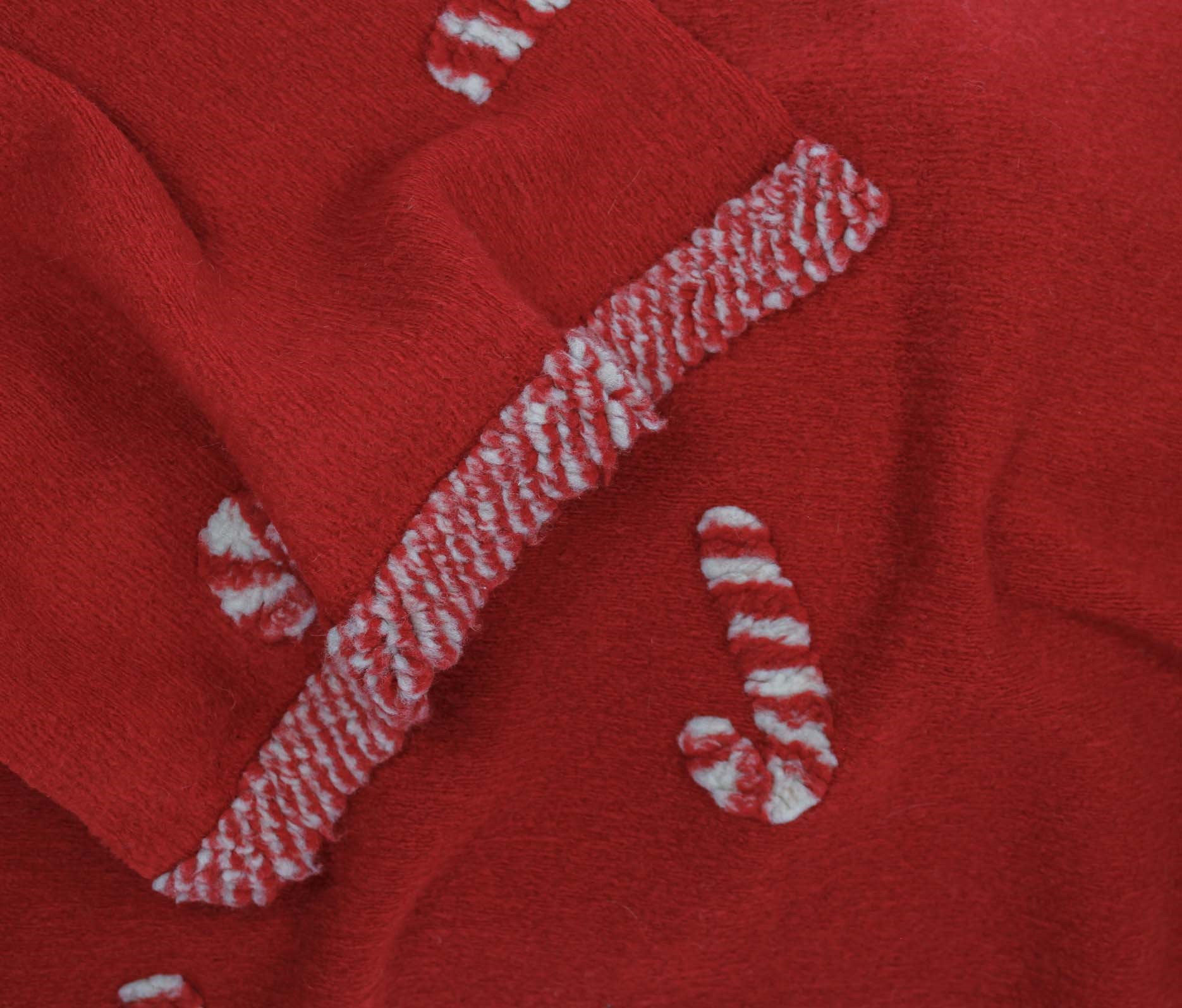 47571-01 Candy Cane Sherpa-Red/white