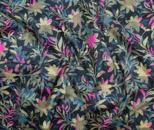 47590-01 Poppy Poplin Digital print (I)-Mustard/Black