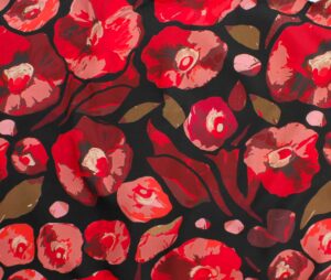 47584-01 Digital Picasso Poplin Print-Red/Black
