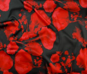 47586-01 Digital Selene Satin Prt-Red/Balck